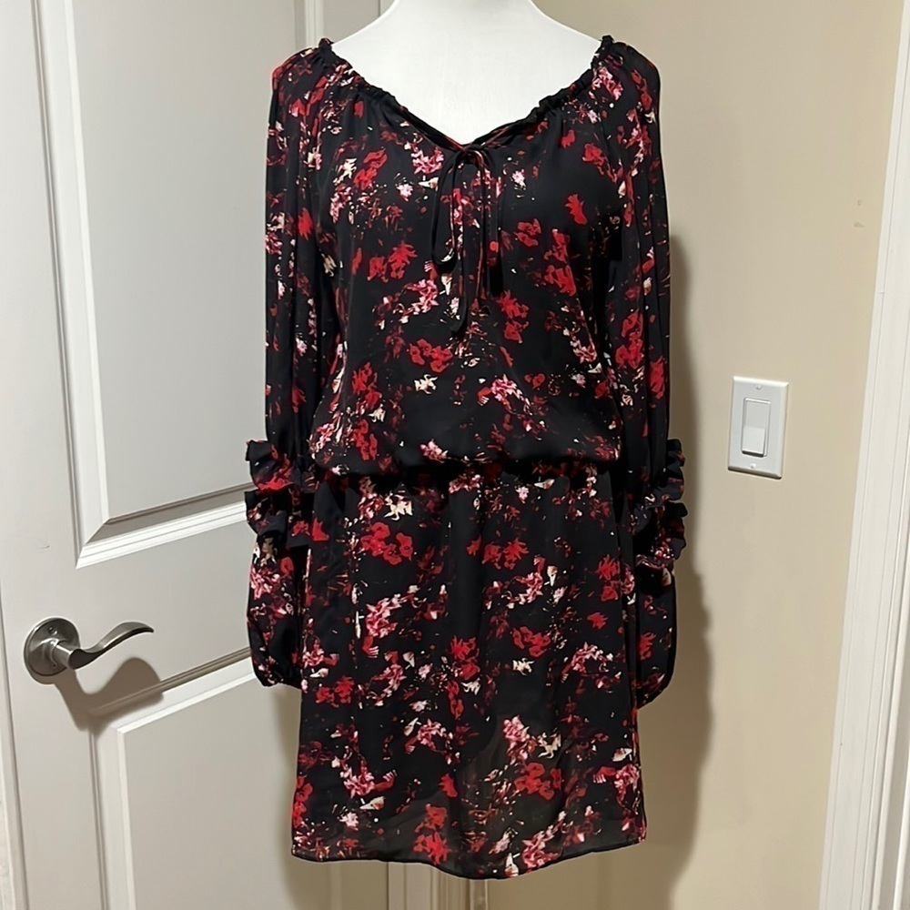 Parker Nicole Blouson Floral Boho Canna Dress